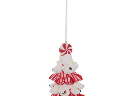 Adorno para árbol de Navidad bombón rojo y blanco, 11 cm - 215964