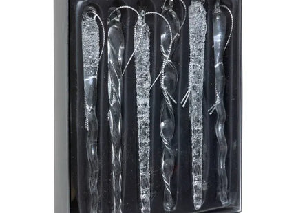 Juego de 6 gotas de 14 cm transparentes - 215980