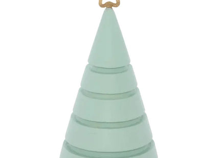 Adorno navideño 3D para árbol con estrella de madera verde y diseño de 10 cm - 216073