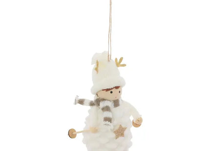 Adorno para árbol de Navidad con la figura de una niña esquiando en la nieve, hecho de tela, 11 cm - 216112