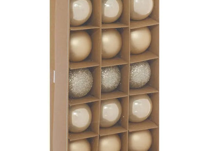 Juego de 15 adornos navideños de cristal dorado, 3cm de diámetro - 216297