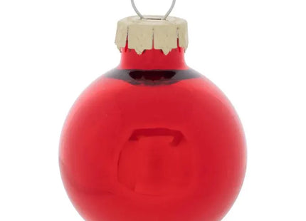 Juego de 15 adornos navideños de cristal rojo y dorado, 3cm de diámetro - 216299