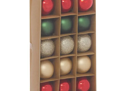 Juego de 15 adornos navideños de cristal ojo, dorado y verde, 3cm de diámetro - 216301
