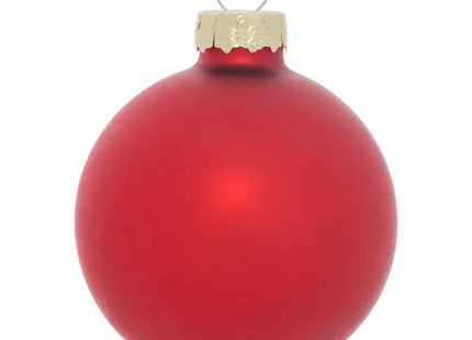 Juego de 10 adornos navideños de cristal rojo y dorado, 6 cm de diámetro - 216305