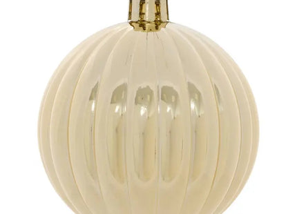 Juego de 15 adornos navideños de plástico color champán esmerilado, 6cm - 216331