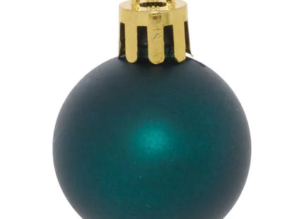 Juego de 35 pequeñas bolas navideñas de plástico color verde oliva -216347