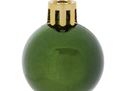 Juego de 35 pequeñas bolas navideñas de plástico color verde oliva -216347