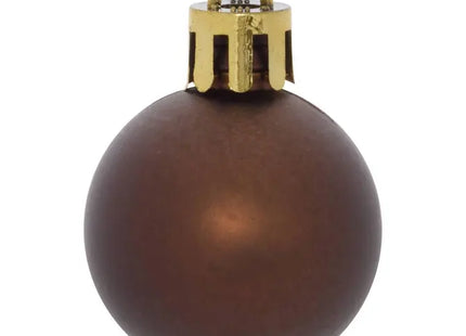 Juego de 35 pequeñas bolas navideñas de plástico color bronce - 216348