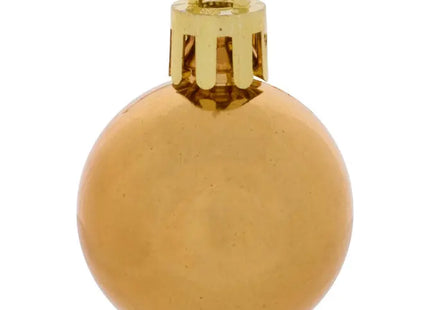 Juego de 35 pequeñas bolas navideñas de plástico color bronce - 216348
