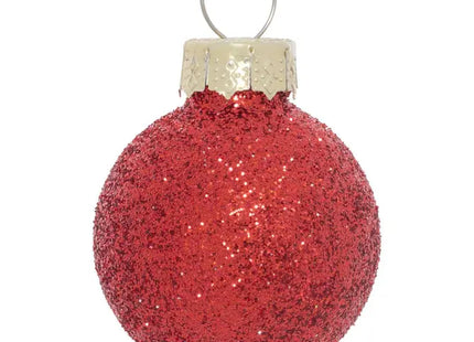 Juego de 15 adornos navideños de cristal rojo, de 3cm de diámetro - 216360