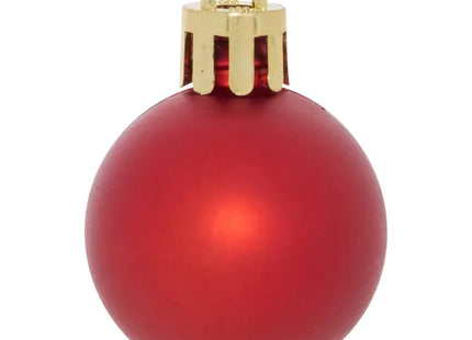 Juego de 35 pequeñas bolas navideñas de plástico color rojo - 216361