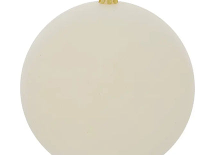 Juego de 4 bolas navideños "Svea" de plástico color crudo, 10 cm de diámetro - 216365
