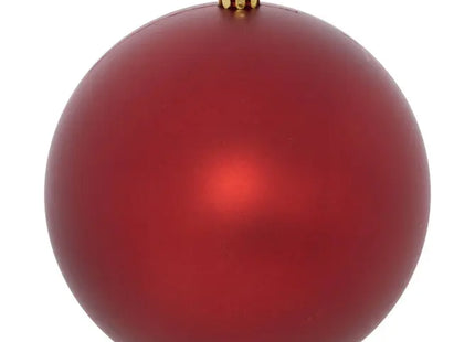 Juego de 4 bolas navideños "Svea" de plástico color rojo, 10 cm de diámetro - 216366