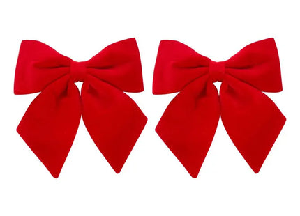Juego de 2 lazos de terciopelo rojo para árbol de Navidad, 40 x 35 cm - 216388
