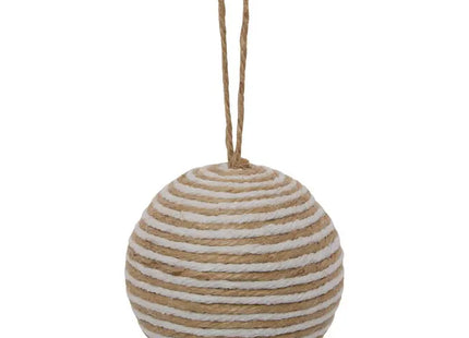 Bola de Navidad de yute natural, 8cm de diámetro  - 216418