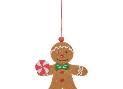 Adorno navideño de jengibre para árbol de Navidad, para niño o niña, hecho de fieltro, 11 cm - 216447