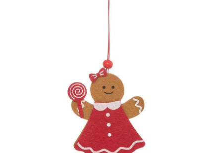 Adorno navideño de jengibre para árbol de Navidad, para niño o niña, hecho de fieltro, 11 cm - 216447
