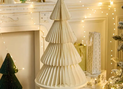 Árbol de Navidad de papel "Shapu" color crudo, 60 cm de altura - 216683