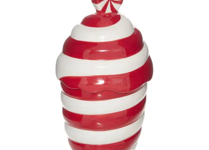 Maceta navideña a rayas rojas y blancas, 22 cm de altura - 216775