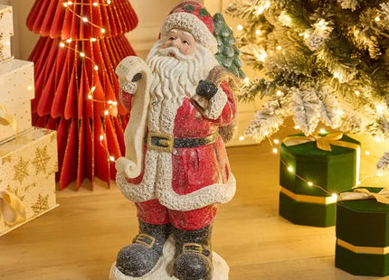 Papá Noel iluminado con LED, fabricado en resina, 47 cm de altura - 216779