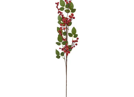 Rama navideña decorativa de acebo y bayas, 80 cm de altura - 216907