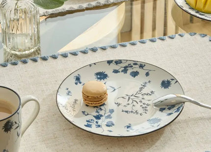 Plato "Umami" postre D19cm flores azules - 217079A