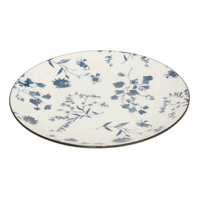 Plato "Umami" postre D19cm flores azules - 217079A