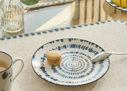 Plato "Umami" postre D19cm rayos azules - 217079C