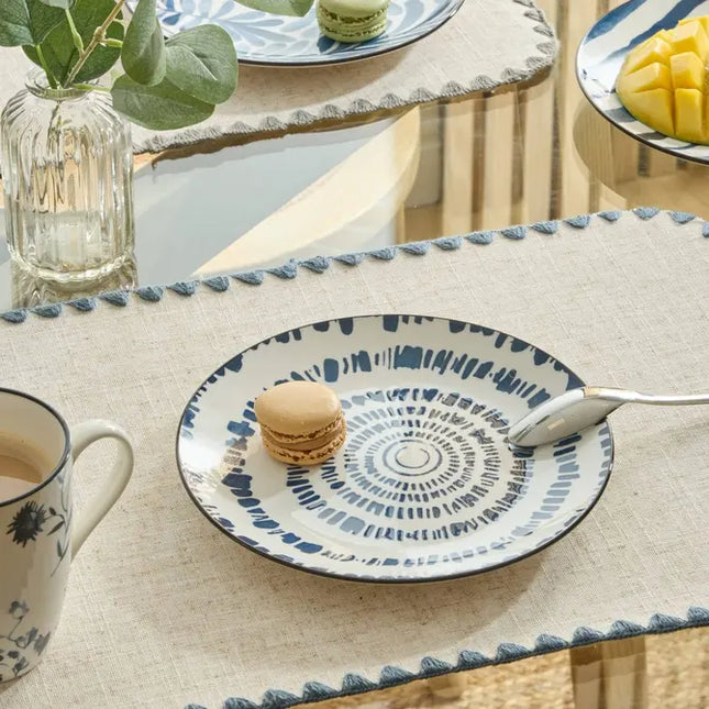 Plato "Umami" postre D19cm rayos azules - 217079C