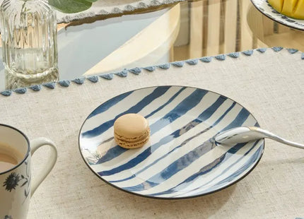Plato "Umami" postre D19cm rayas azules - 217079D