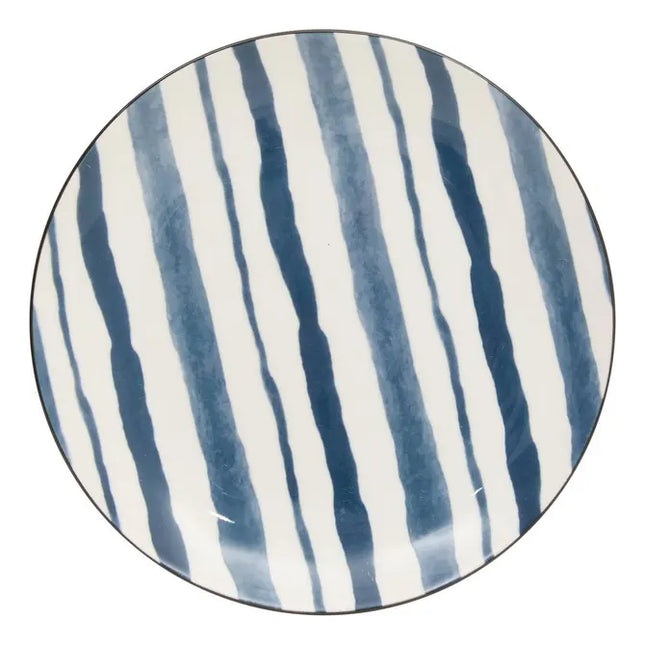 Plato "Umami" postre D19cm rayas azules - 217079D