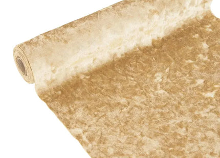 Tela de terciopelo dorado liso de 28 x 300 cm - 217290C