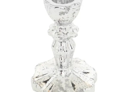 Candelero navideño de cristal plateado, 11 cm de altura - 217302