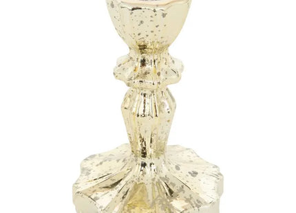 Candelero navideño de cristal dorado, 11 cm de altura - 217304