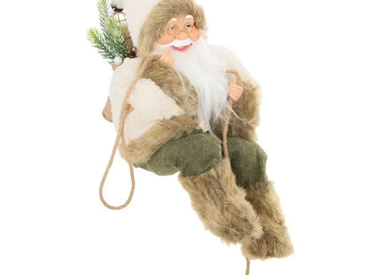 Papá Noel marrón colgado de una cuerda, 45 cm de altura - 217563