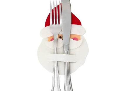 Soporte para cubiertos navideño tradicional de fieltro, 17 cm de alto - 217598