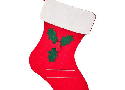 Soporte para cubiertos navideño tradicional de fieltro, 17 cm de alto - 217598