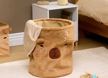 Cesta de peluche "Capy", 35 cm de diámetro, plegable, marrón - 219498