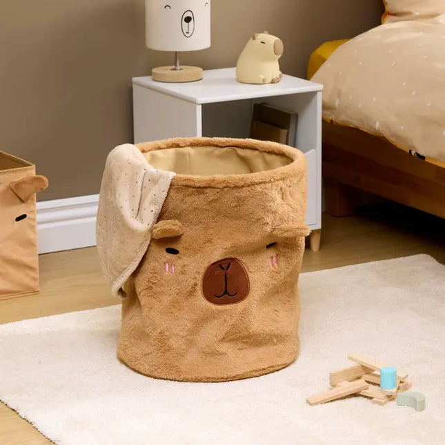 Cesta de peluche "Capy", 35 cm de diámetro, plegable, marrón - 219498