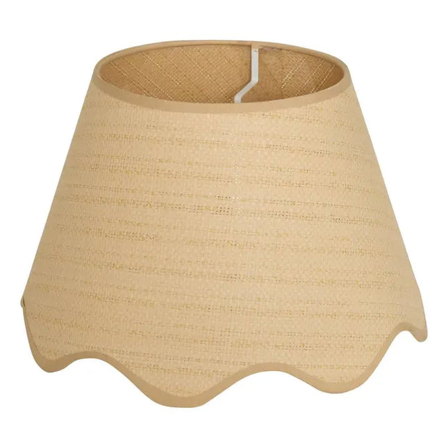 Pantalla de lámpara redonda Flore, 37 cm de diámetro, color beige - 221617