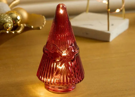 Árbol de Navidad con luces LED y lazo de cristal, 23 cm de alto - 222400