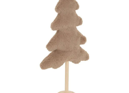 Árbol de Navidad decorativo en tela sherpa beige, 43 cm de alto - 222524