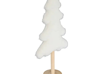 Árbol de Navidad decorativo en tela sherpa beige, 34 cm de alto - 222525