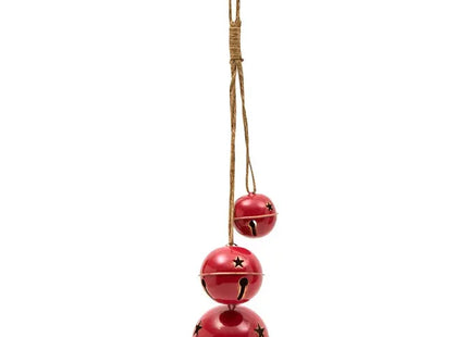Adorno navideño con campanillas rojas, 50 cm de altura - 222570