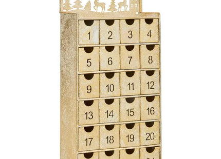 Calendario de Adviento de metal color oro, 50 cm de altura - 222572