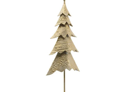 Árbol de Navidad decorativo de metal dorado y blanco, 98 cm de altura - 222579