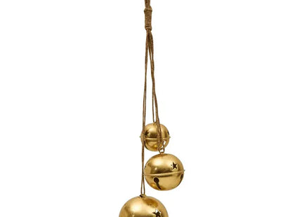 Adorno navideño con campanillas doradas, 50 cm de alto - 222590
