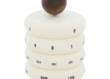 Calendario perpetuo "Homy" 9,5 cm de diámetro, blanco - 222926