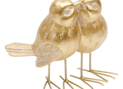 Pájaro decorativo de "Briac" 16,4 cm de alto, color dorado - 222948
