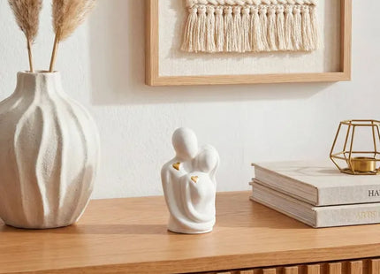 Pareja decorativa "Clery" 9,5 cm de alto, blanca - 222954